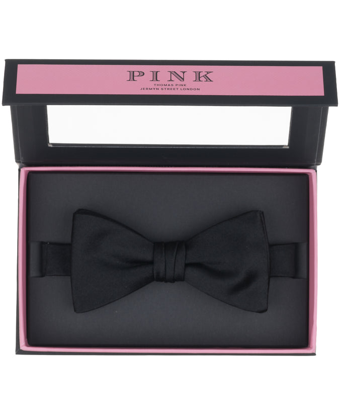 Black Plain Woven Pre-tied Bowtie