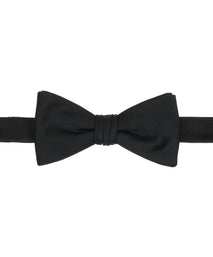 Black Plain Woven Pre-tied Bowtie