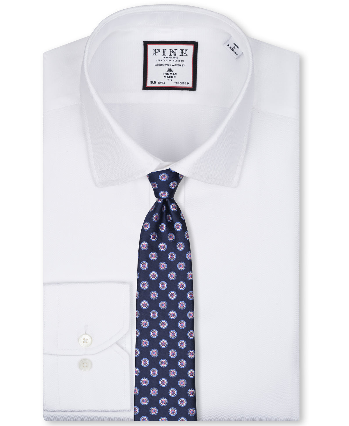 Navy Medallion Woven Silk Tie