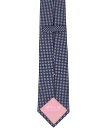 Navy Textured Dot Woven Silk Tie