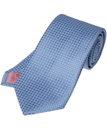 Light Blue Textured Dot Woven Silk Tie