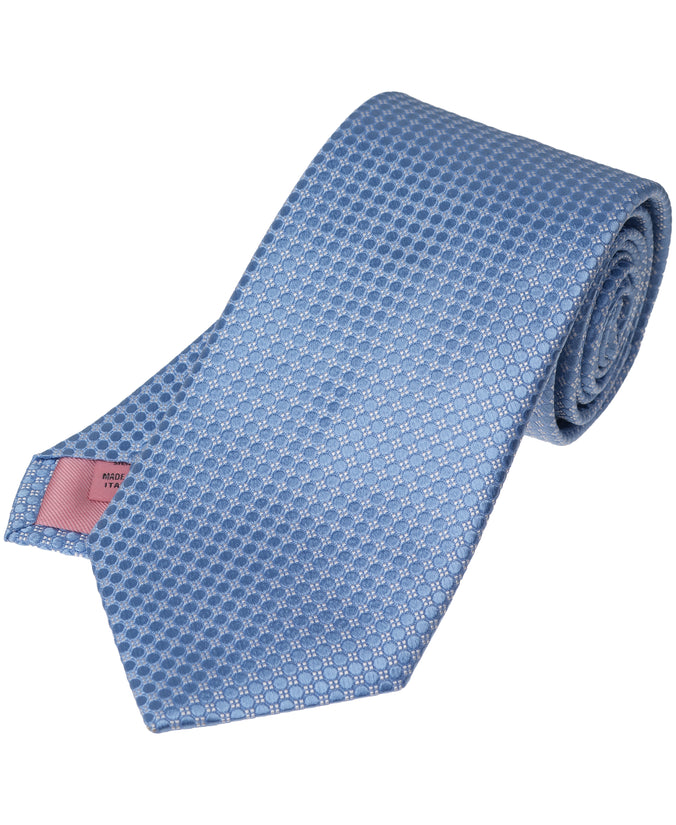 Light Blue Textured Dot Woven Silk Tie