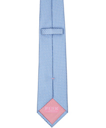 Light Blue Textured Dot Woven Silk Tie