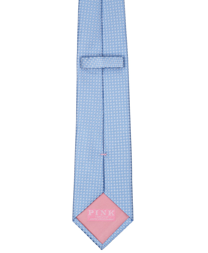 Light Blue Textured Dot Woven Silk Tie