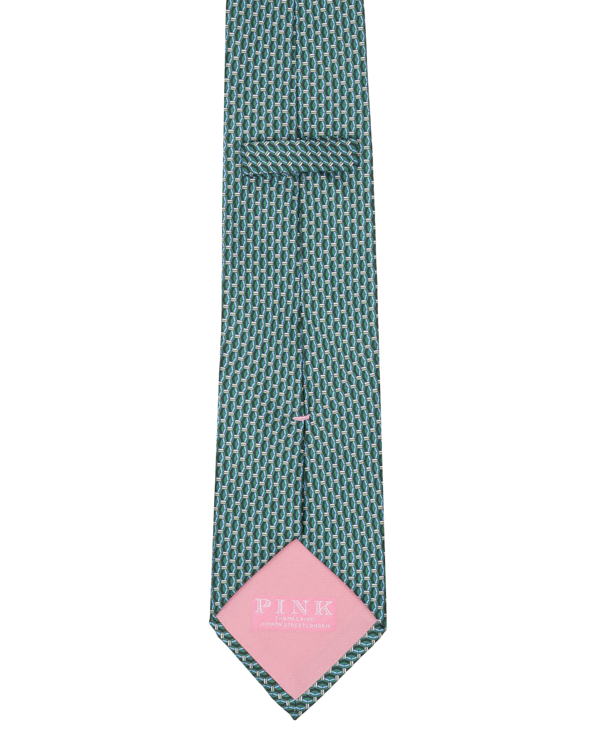 Green Geometric Print Silk Tie