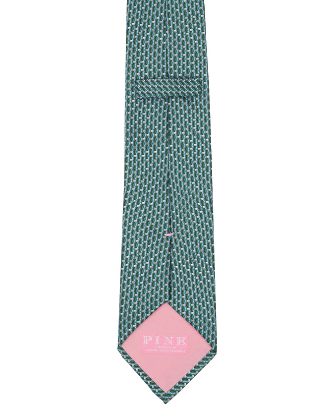 Green Geometric Print Silk Tie