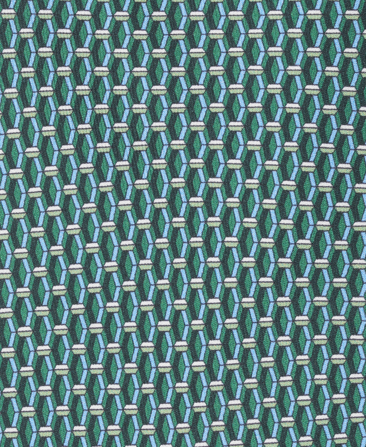 Green Geometric Print Silk Tie