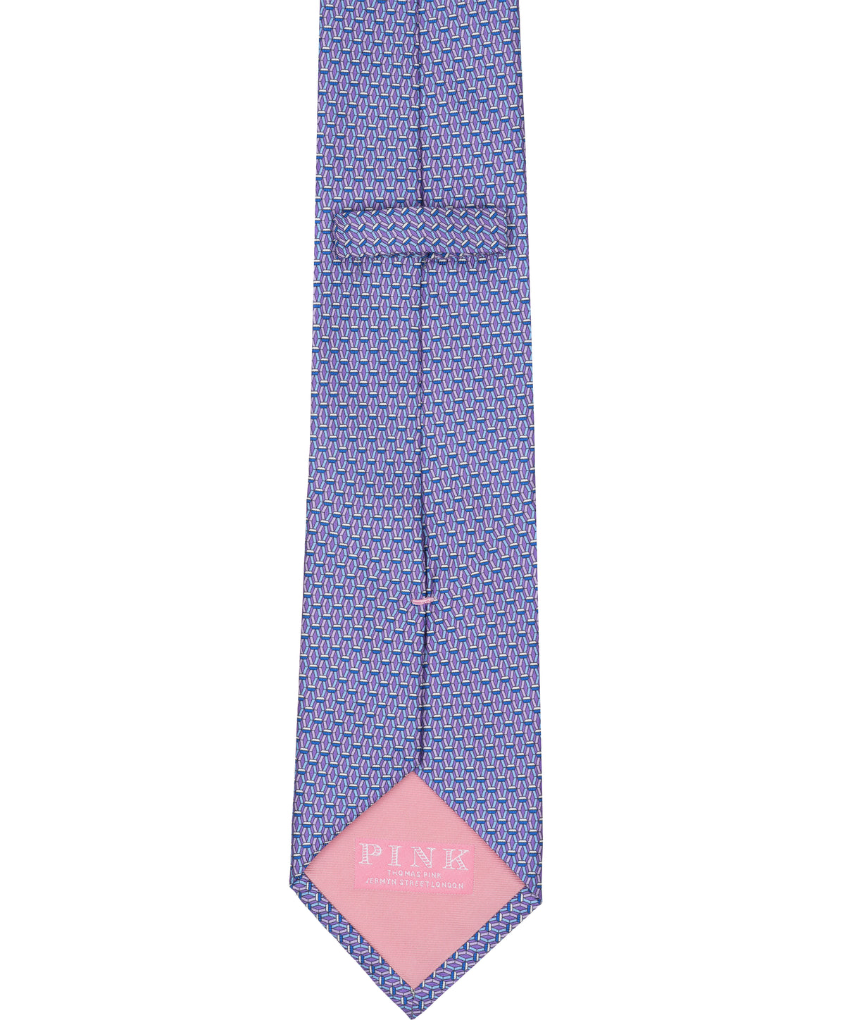 Purple Geometric Print Silk Tie