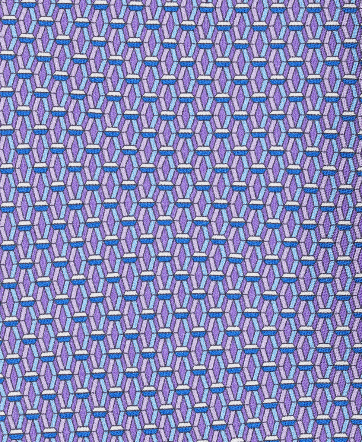 Purple Geometric Print Silk Tie