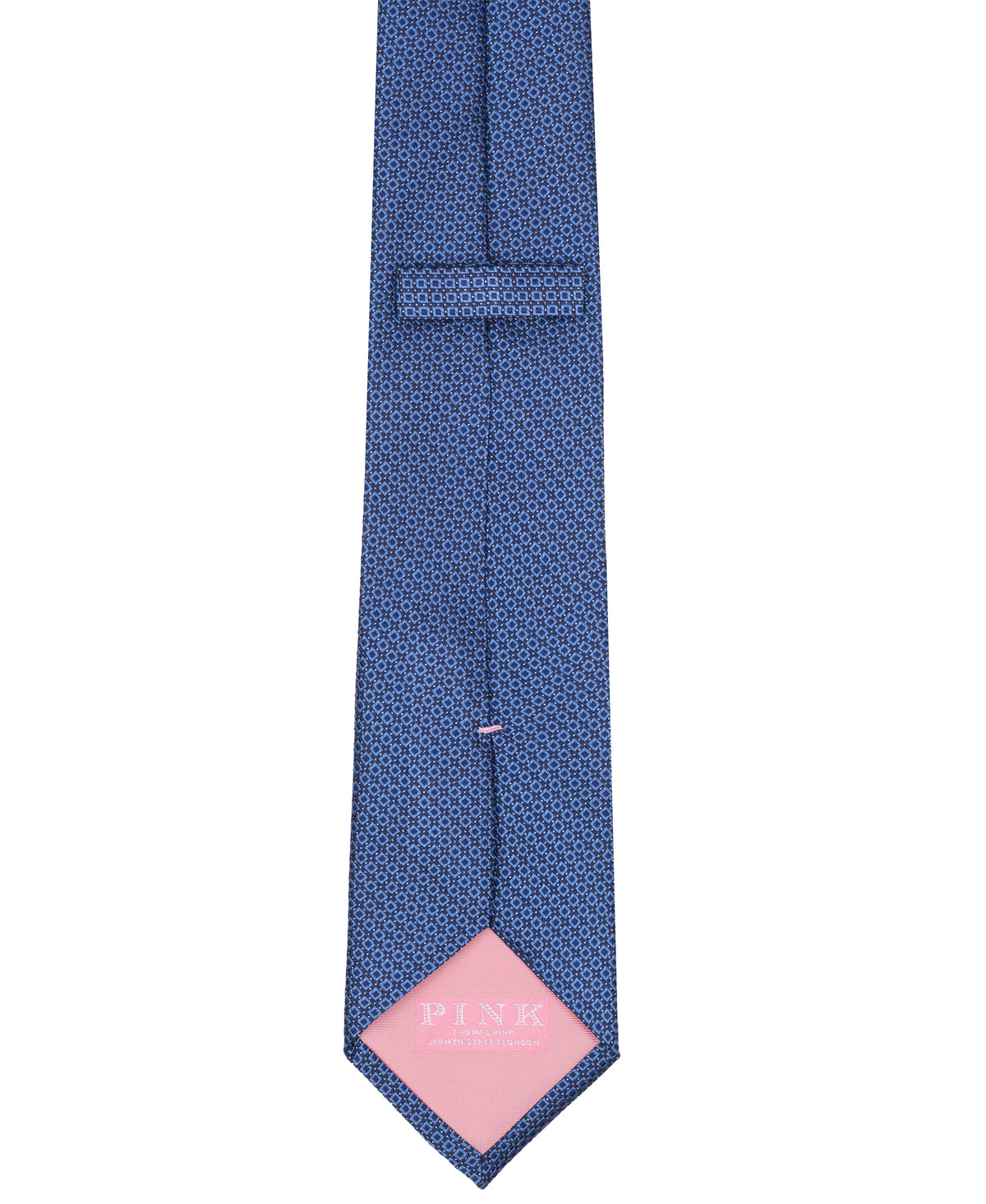 Navy Geometric Woven Silk Tie