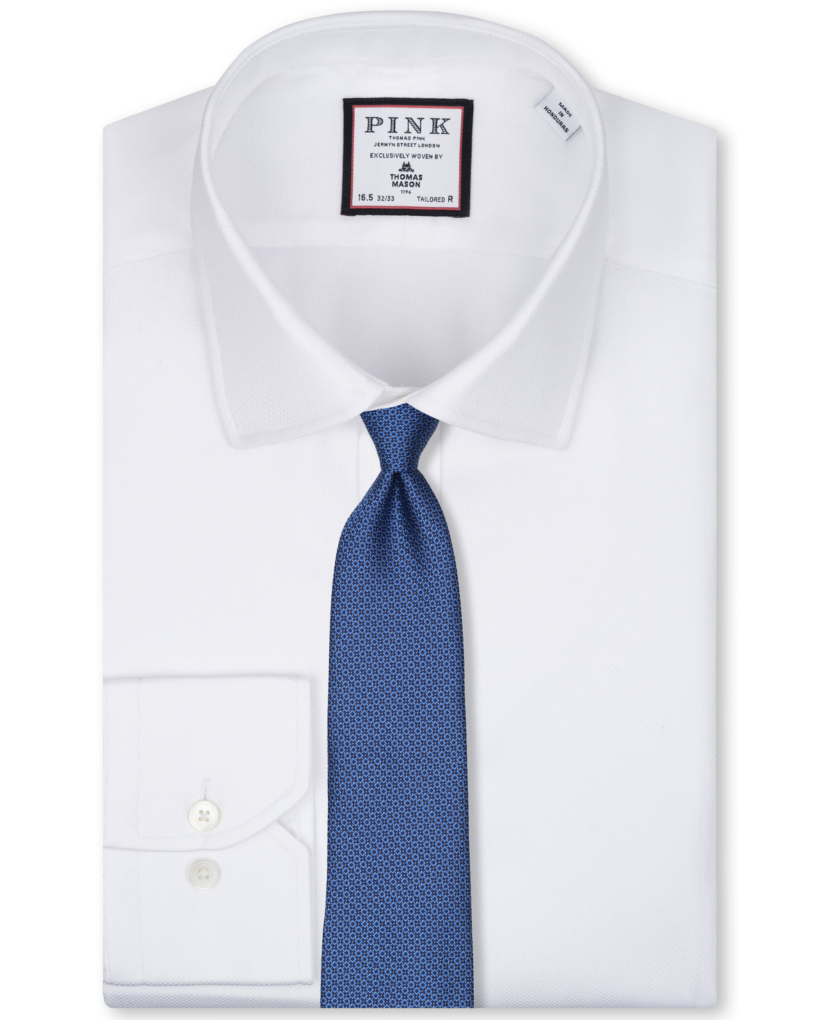 Navy Geometric Woven Silk Tie