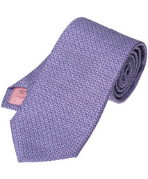 Purple Geometric Woven Silk Tie
