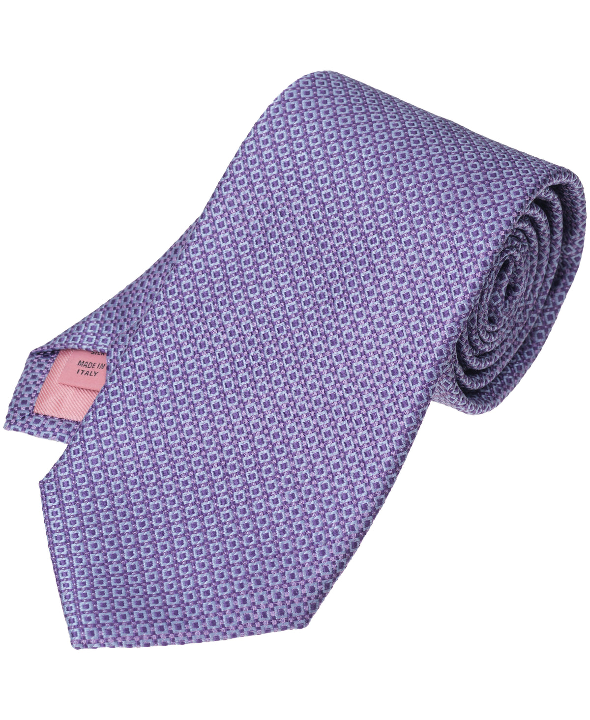 Purple Geometric Woven Silk Tie