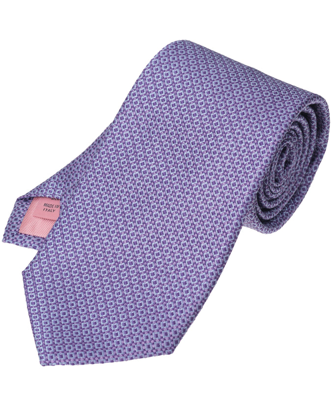 Purple Geometric Woven Silk Tie