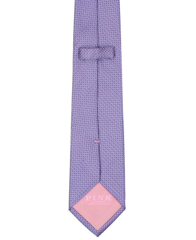 Purple Geometric Woven Silk Tie