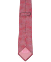 Coral Geometric Woven Silk Tie