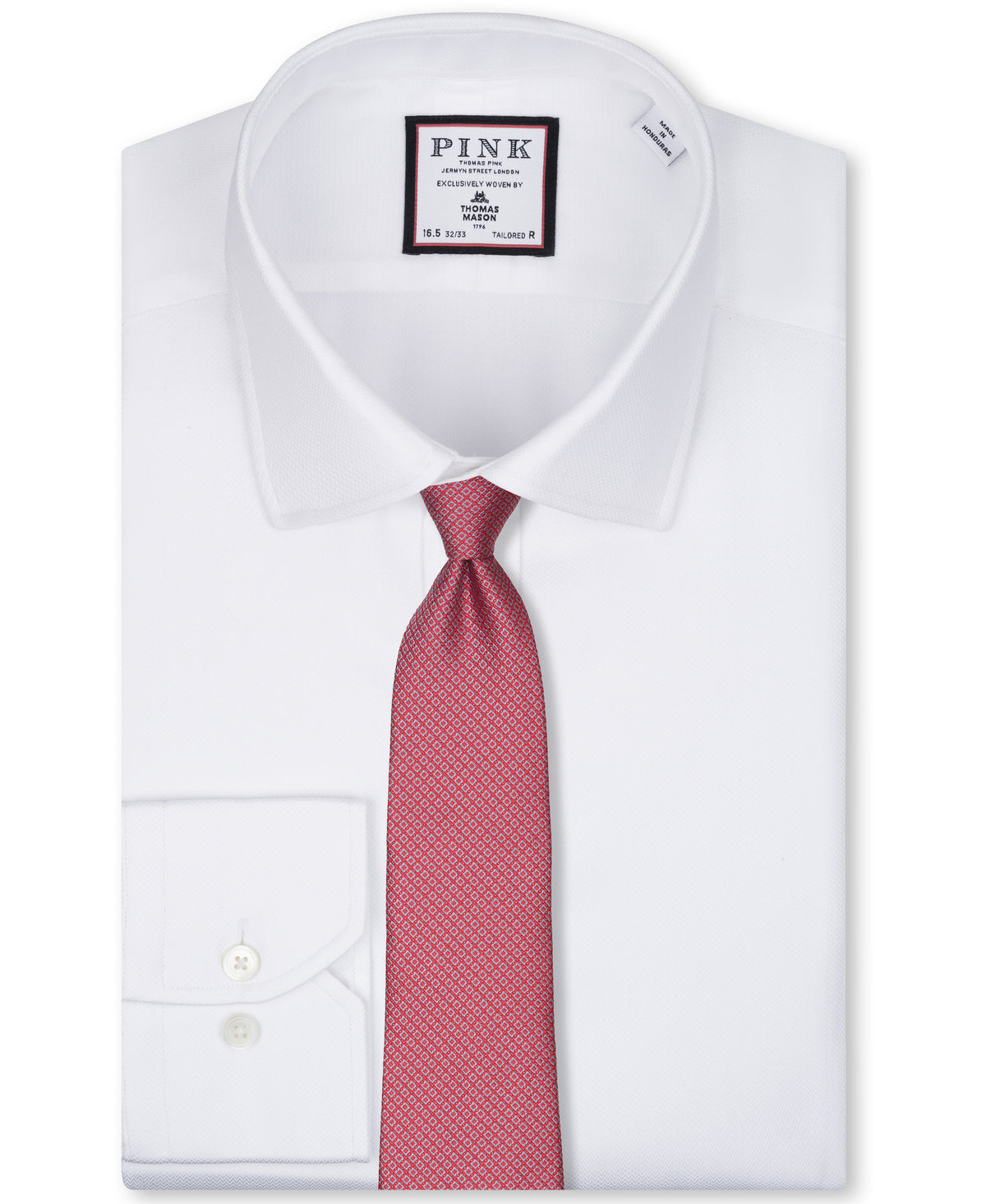 Coral Geometric Woven Silk Tie