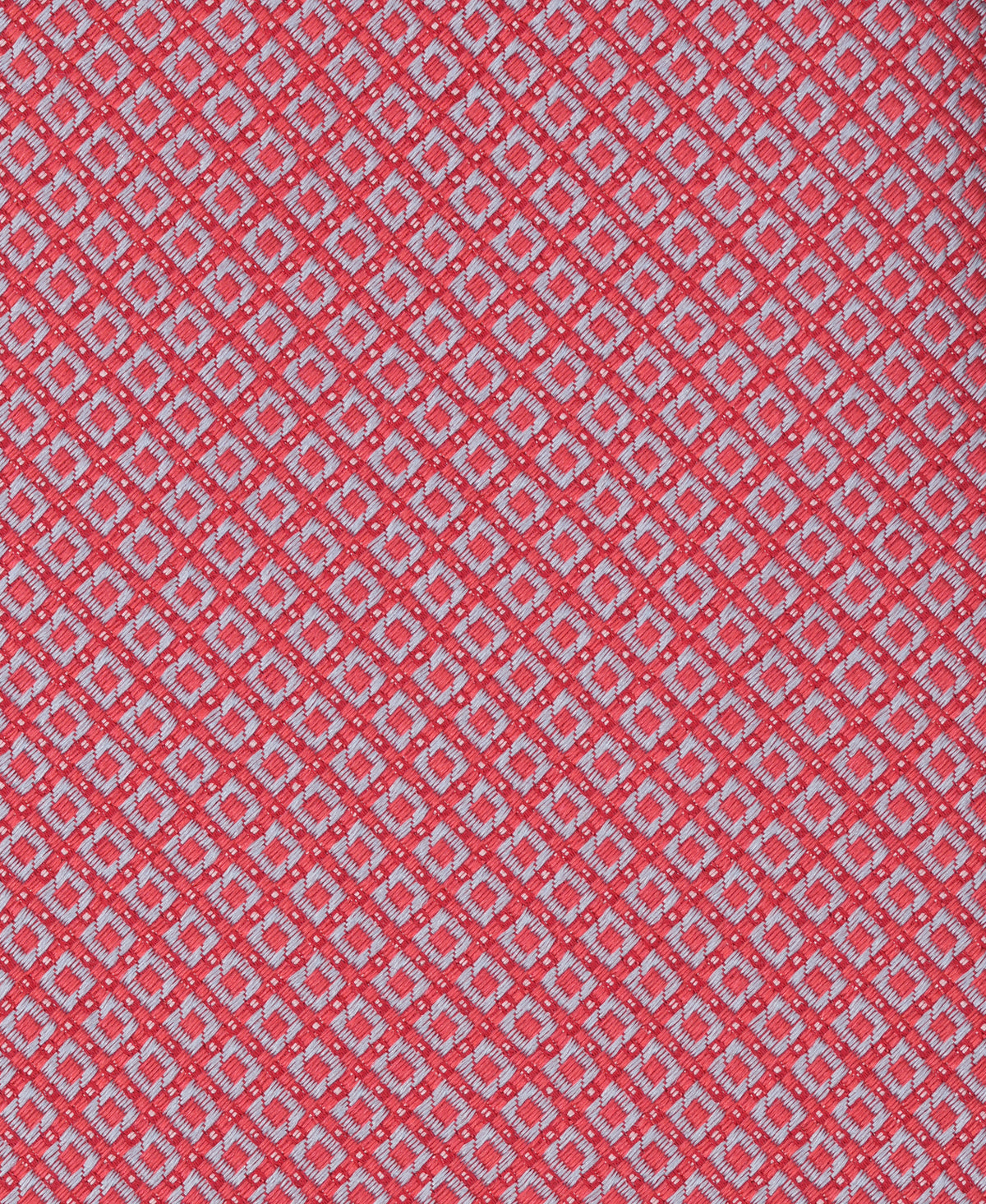 Coral Geometric Woven Silk Tie