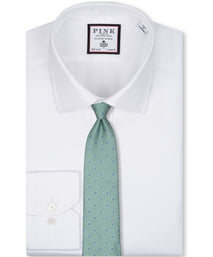 Mint Medallion Print Woven Silk Tie
