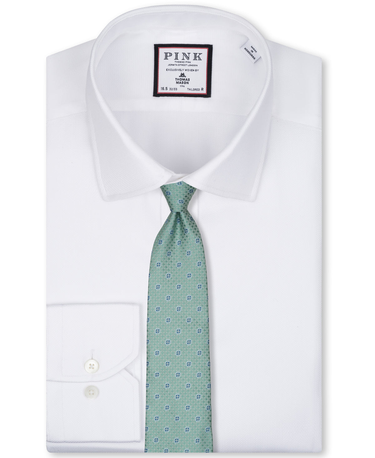 Mint Medallion Print Woven Silk Tie