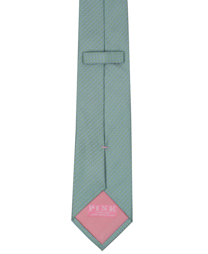 Green Mini Geometric Woven Silk Tie