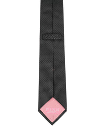 Black Herringbone Woven Silk Tie