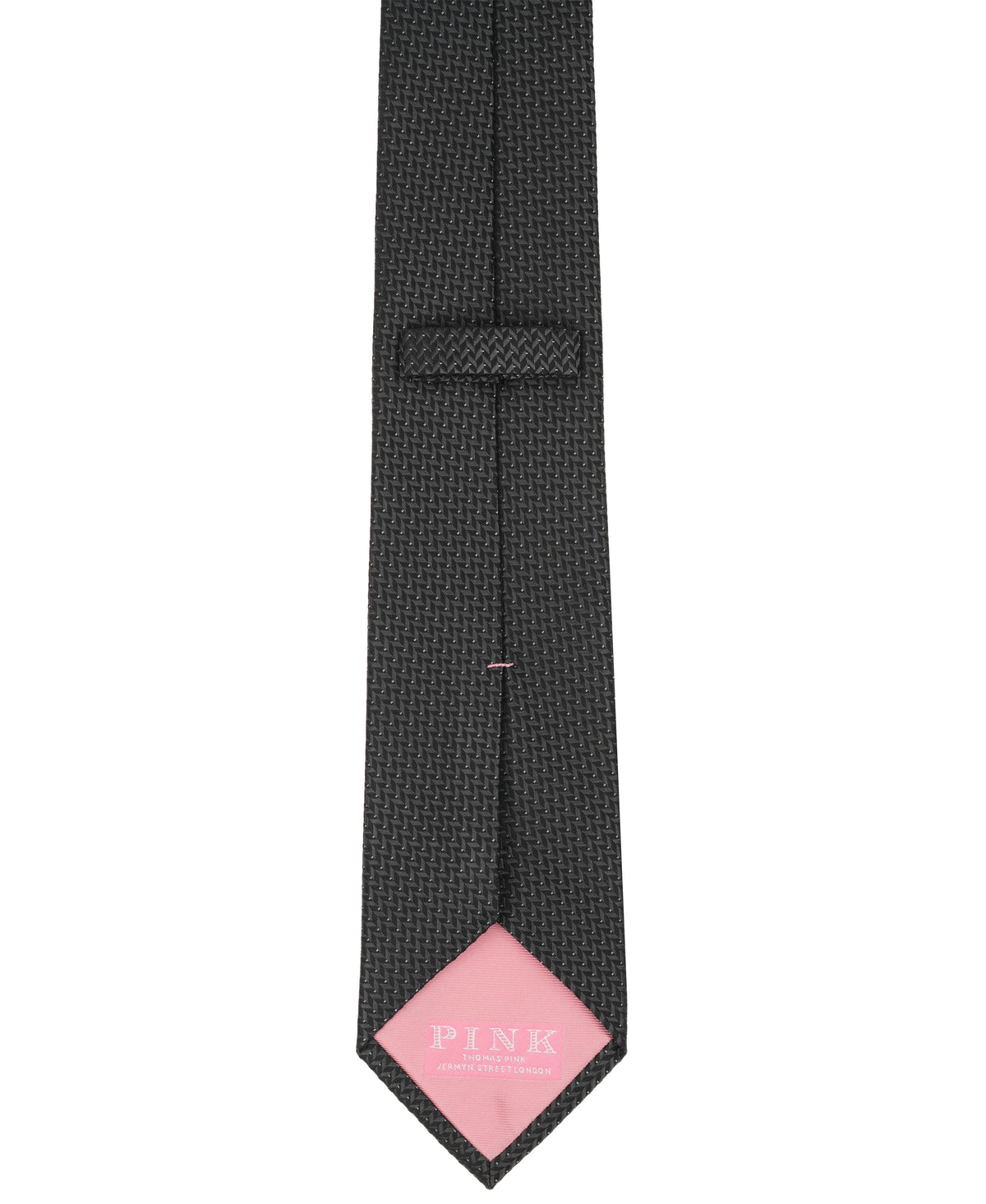 Black Herringbone Woven Silk Tie