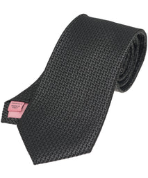 Black Herringbone Woven Silk Tie