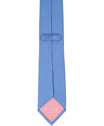 Blue Herringbone Woven Silk Tie