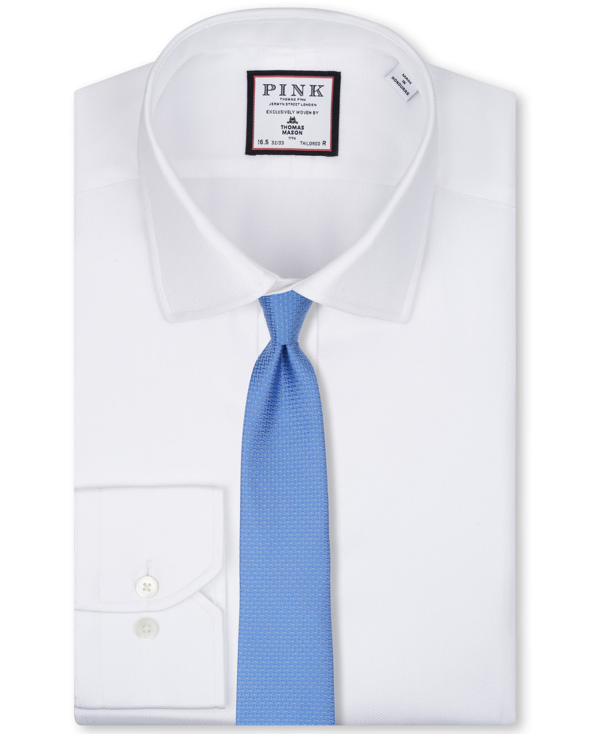 Blue Herringbone Woven Silk Tie