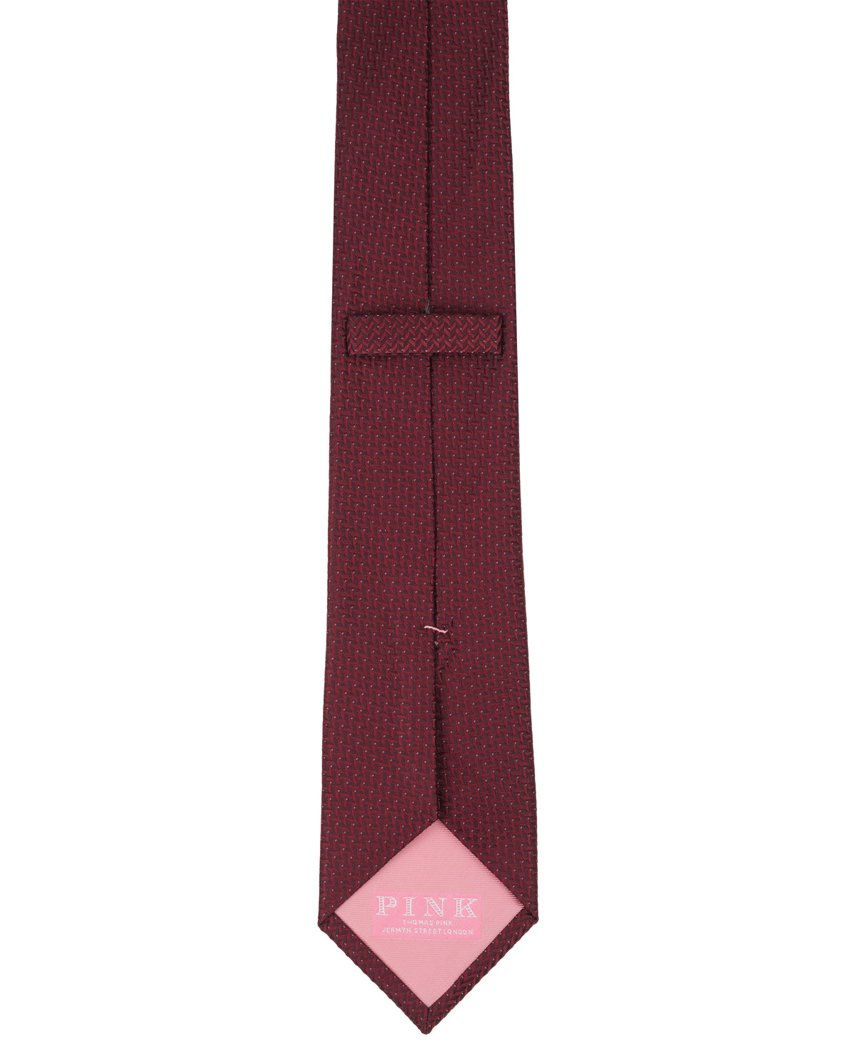 Burgundy Herringbone Woven Silk Tie