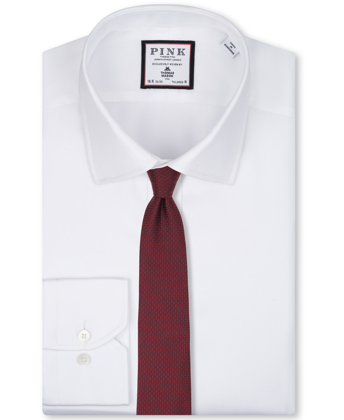 Burgundy Herringbone Woven Silk Tie