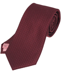 Burgundy Herringbone Woven Silk Tie