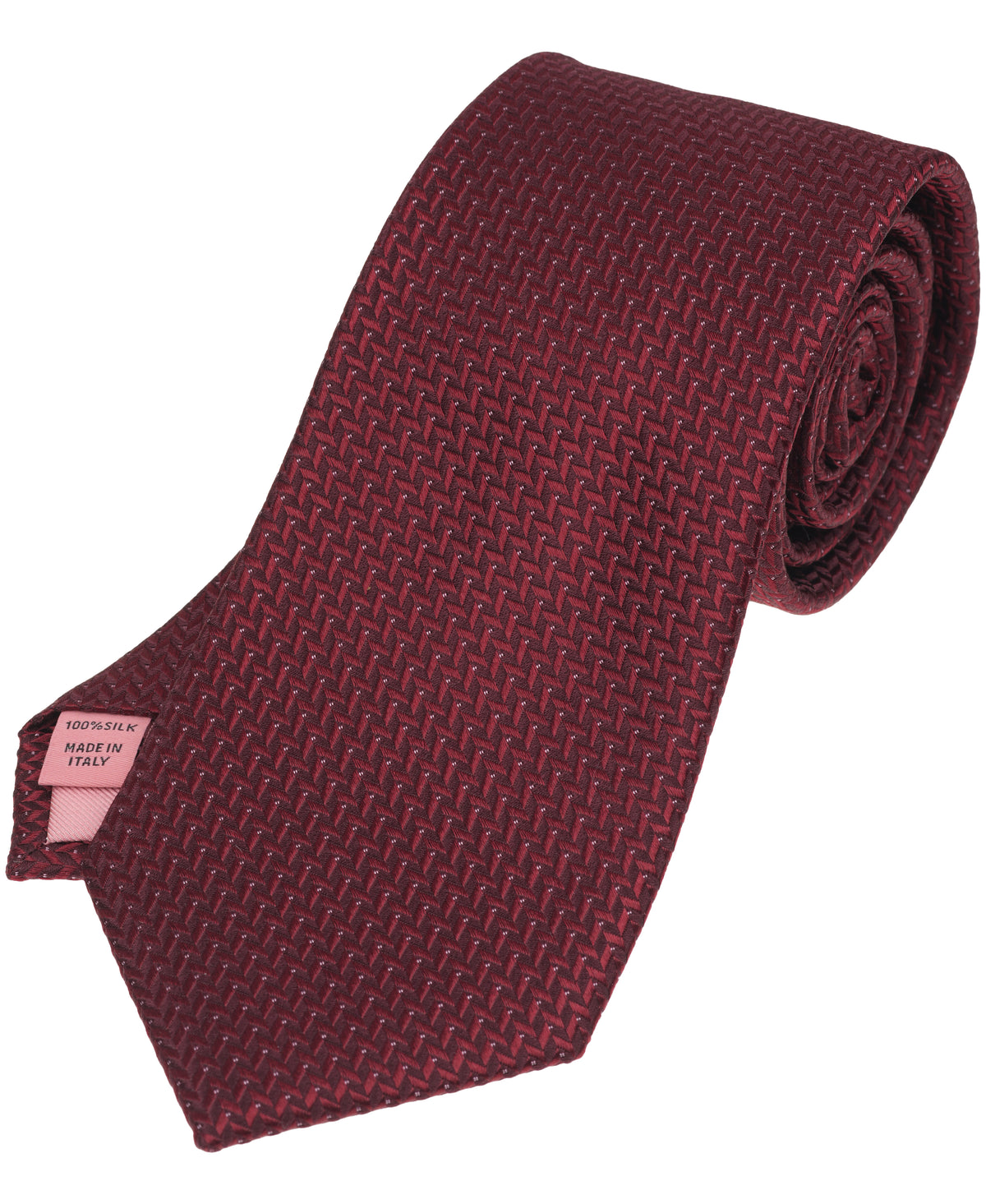 Burgundy Herringbone Woven Silk Tie