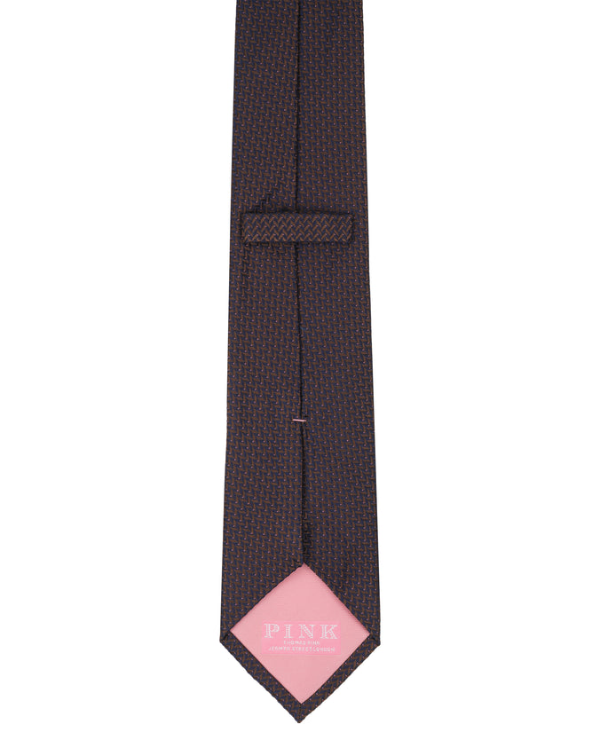 Chocolate Herringbone Woven Silk Tie