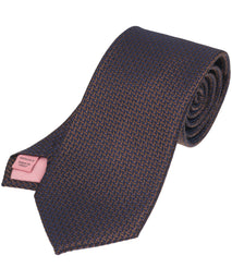 Chocolate Herringbone Woven Silk Tie