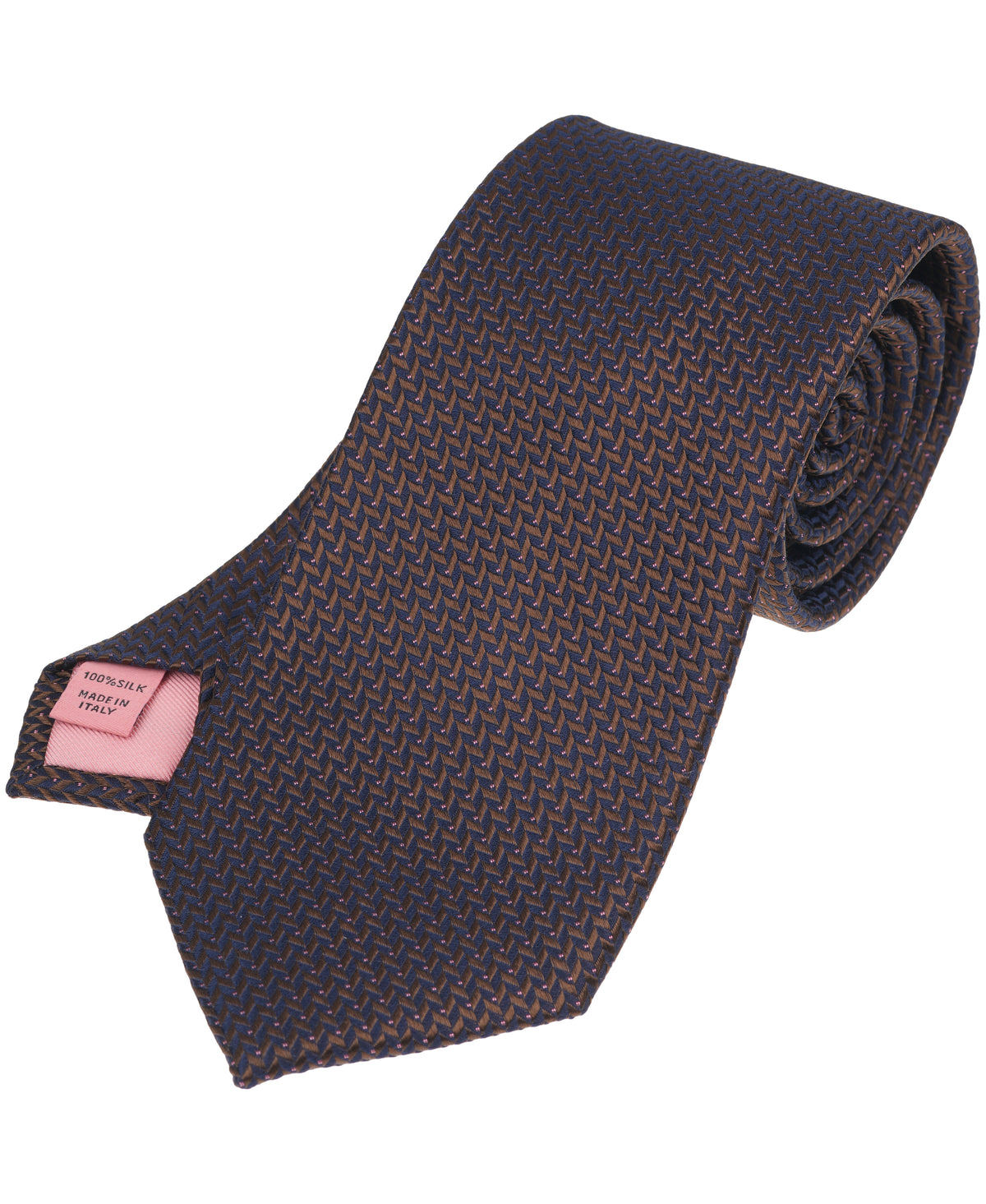 Chocolate Herringbone Woven Silk Tie