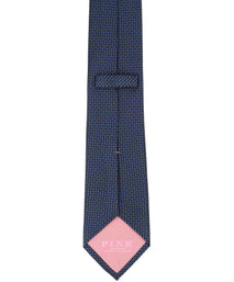 Navy Herringbone Woven Silk Tie