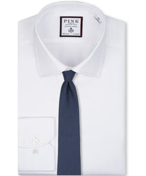 Navy Herringbone Woven Silk Tie