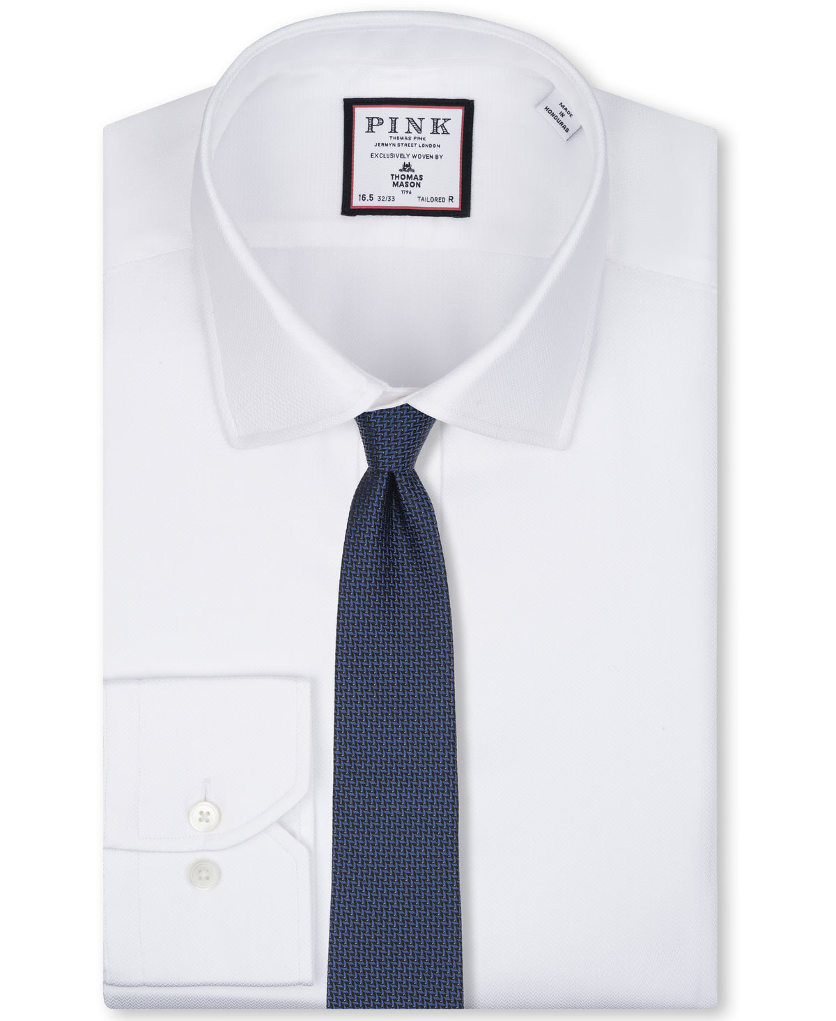 Navy Herringbone Woven Silk Tie