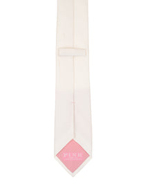 White Herringbone Woven Silk Tie