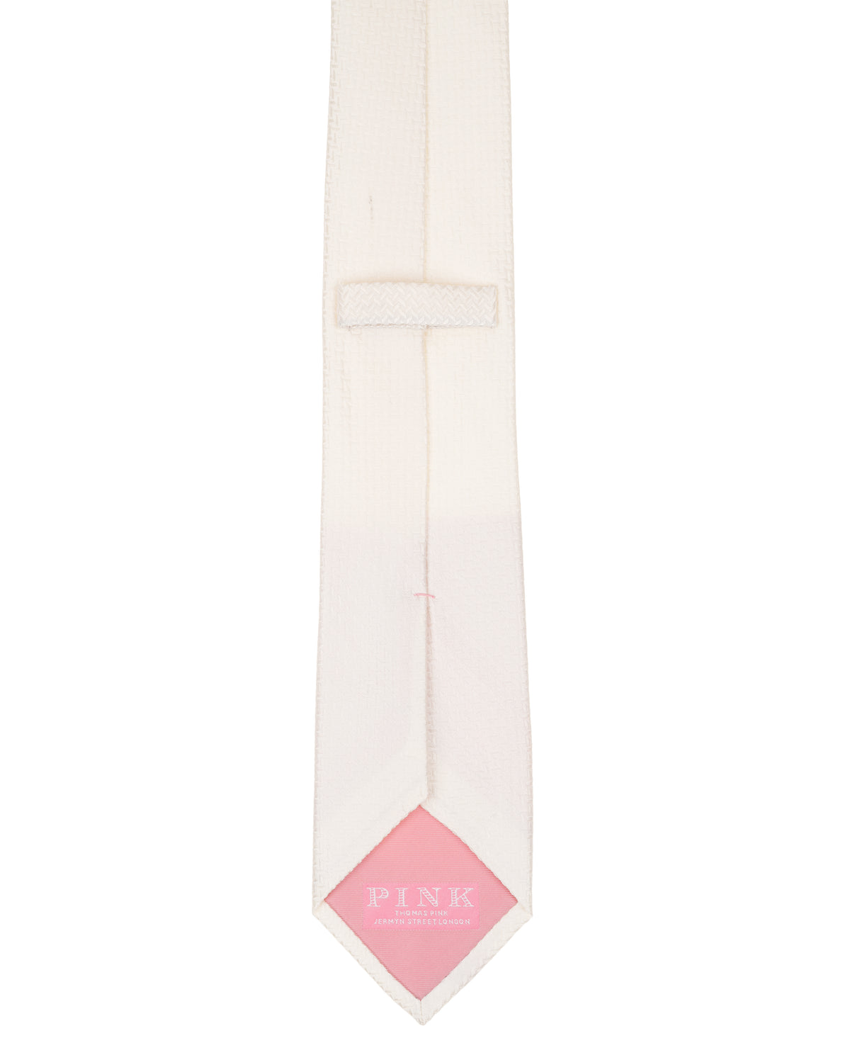 White Herringbone Woven Silk Tie
