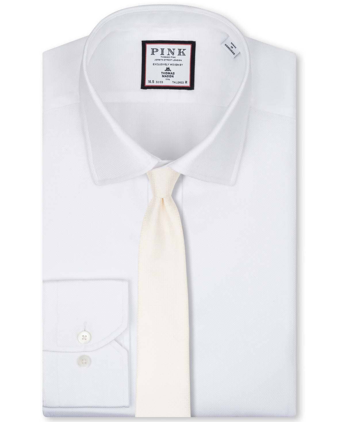 White Herringbone Woven Silk Tie