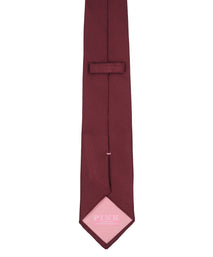 Burgundy Solid Woven Silk Tie