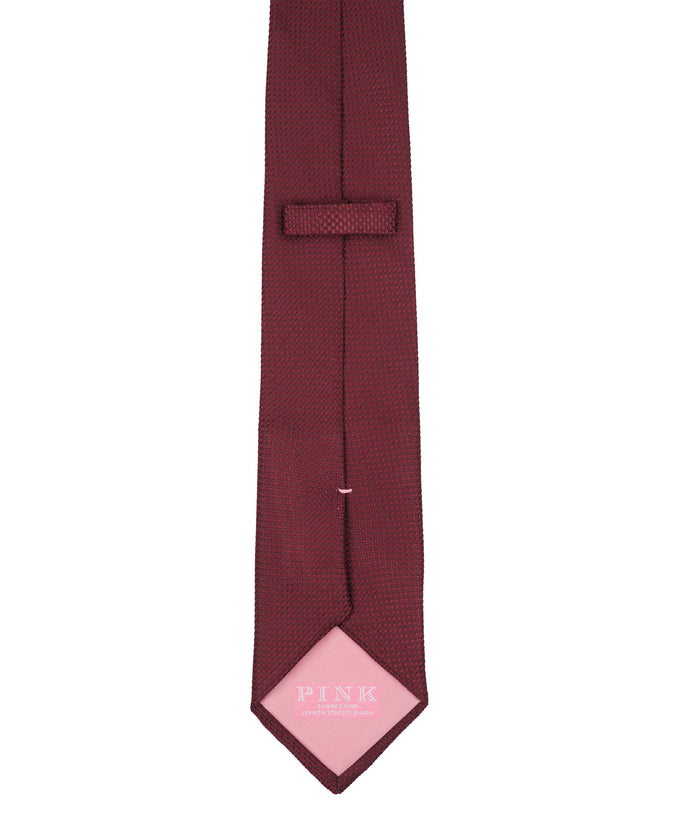 Burgundy Solid Woven Silk Tie