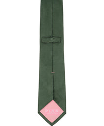 Olive Green Solid Woven Silk Tie