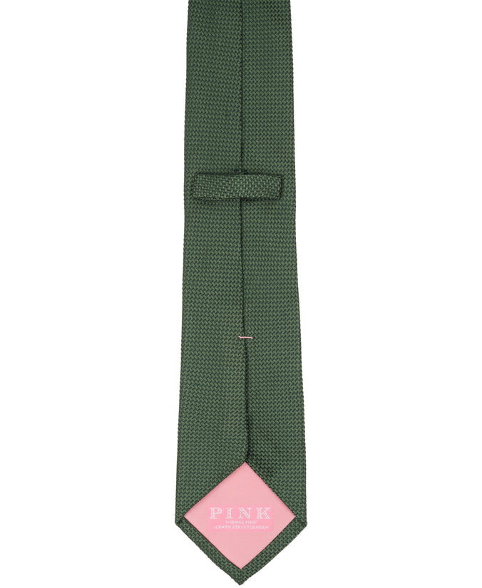 Olive Green Solid Woven Silk Tie