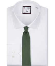 Olive Green Solid Woven Silk Tie
