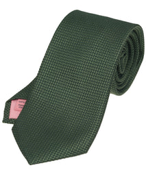 Olive Green Solid Woven Silk Tie