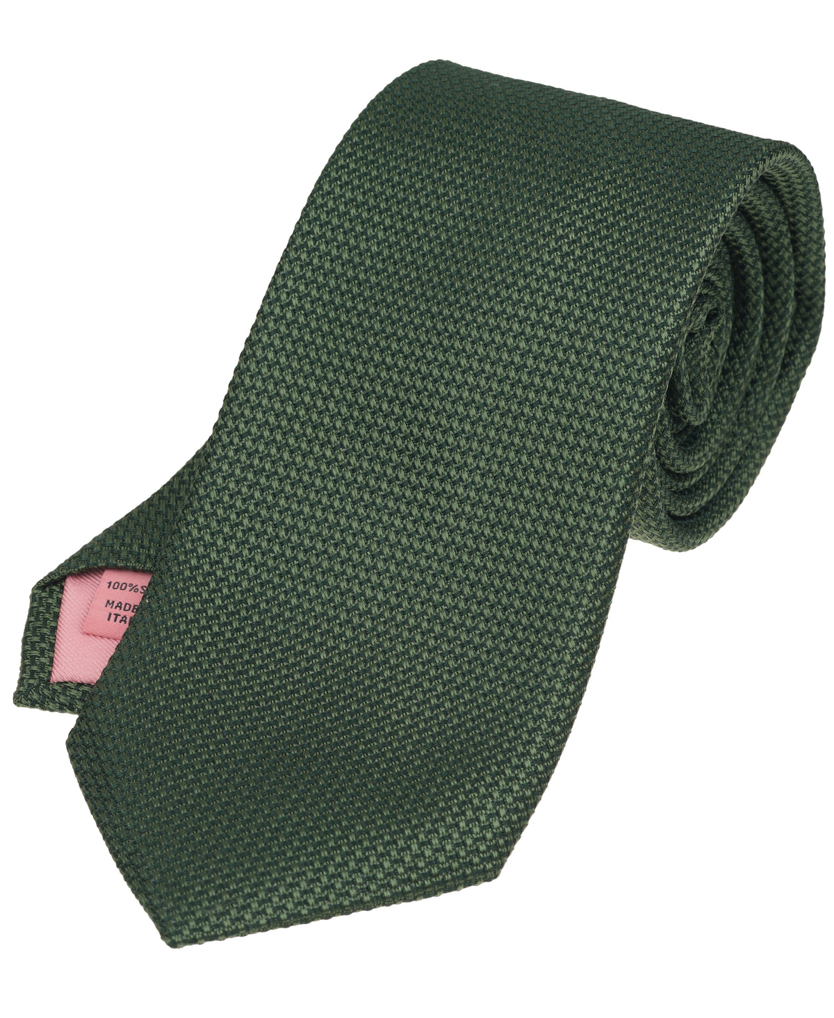 Olive Green Solid Woven Silk Tie